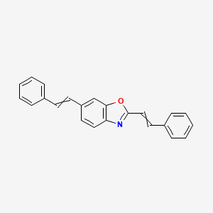 molecular formula C23H17NO B14503965 2,6-Bis(2-phenylethenyl)-1,3-benzoxazole CAS No. 64530-87-6
