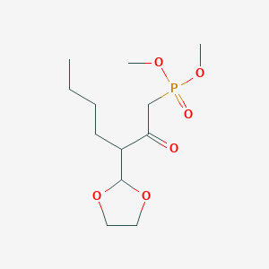 molecular formula C12H23O6P B14504037 Dimethyl [3-(1,3-dioxolan-2-yl)-2-oxoheptyl]phosphonate CAS No. 64379-28-8