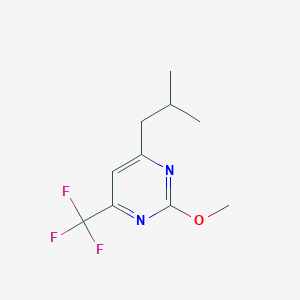 molecular formula C10H13F3N2O B14504058 2-Methoxy-4-(2-methylpropyl)-6-(trifluoromethyl)pyrimidine CAS No. 62772-98-9