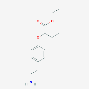 molecular formula C15H23NO3 B14504106 Ethyl 2-[4-(2-aminoethyl)phenoxy]-3-methylbutanoate CAS No. 63927-43-5