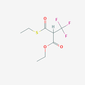 molecular formula C8H11F3O3S B14504128 Ethyl 2-[(ethylsulfanyl)carbonyl]-3,3,3-trifluoropropanoate CAS No. 62935-45-9
