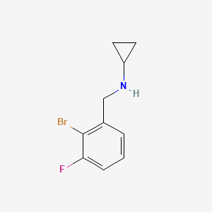 molecular formula C10H11BrFN B1450418 N-[(2-bromo-3-fluorophenyl)methyl]cyclopropanamine CAS No. 1534064-11-3