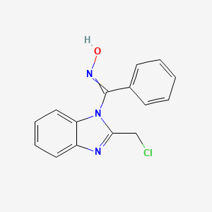 molecular formula C15H12ClN3O B14504210 N-{[2-(Chloromethyl)-1H-benzimidazol-1-yl](phenyl)methylidene}hydroxylamine CAS No. 64931-79-9
