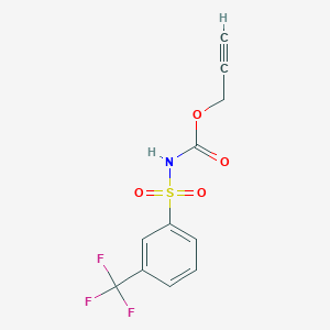 molecular formula C11H8F3NO4S B14504245 Prop-2-yn-1-yl [3-(trifluoromethyl)benzene-1-sulfonyl]carbamate CAS No. 63924-83-4