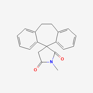 molecular formula C19H17NO2 B14504455 Spiro(5H-dibenzo(a,d)cycloheptene-5,3'-pyrrolidine)-2',5'-dione, 10,11-dihydro-1'-methyl- CAS No. 64036-48-2