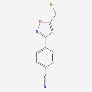 molecular formula C11H7BrN2O B1450451 4-[5-(bromomethyl)-3-isoxazolyl]Benzonitrile CAS No. 1158735-34-2