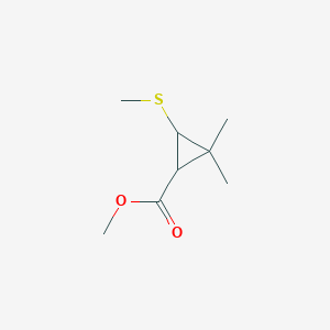 molecular formula C8H14O2S B14504529 Methyl 2,2-dimethyl-3-(methylsulfanyl)cyclopropane-1-carboxylate CAS No. 63196-72-5