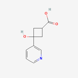 3-Hydroxy-3-(pyridin-3-yl)cyclobutane-1-carboxylic acid