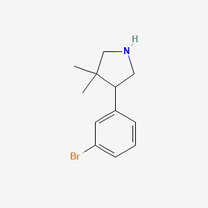 molecular formula C12H16BrN B1450464 4-(3-Bromophenyl)-3,3-dimethylpyrrolidine CAS No. 1893916-51-2