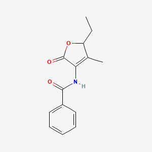 molecular formula C14H15NO3 B14504750 N-(5-Ethyl-4-methyl-2-oxo-2,5-dihydrofuran-3-yl)benzamide CAS No. 62804-63-1