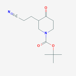 molecular formula C13H20N2O3 B1450476 叔丁基3-(2-氰乙基)-4-氧代哌啶-1-羧酸酯 CAS No. 616875-89-9