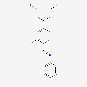 molecular formula C17H19I2N3 B14504778 Azobenzene, 4-bis(2-iodoethyl)amino-2-methyl- CAS No. 63980-15-4
