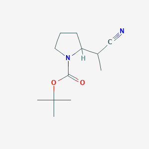 molecular formula C12H20N2O2 B1450489 tert-Butyl 2-(1-cyanoethyl)pyrrolidine-1-carboxylate CAS No. 1781740-66-6