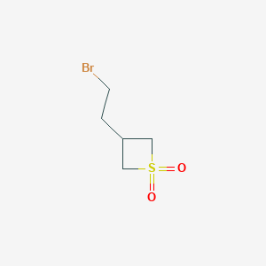 molecular formula C5H9BrO2S B1450494 3-(2-Bromoethyl)thietane 1,1-dioxide CAS No. 1784790-19-7