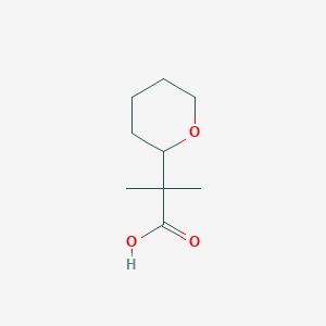 molecular formula C9H16O3 B1450496 2-Methyl-2-(oxan-2-yl)propanoic acid CAS No. 1447943-52-3