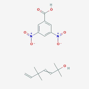 molecular formula C17H22N2O7 B14504988 3,5-Dinitrobenzoic acid;2,5,5-trimethylhepta-3,6-dien-2-ol CAS No. 63426-33-5