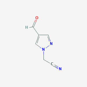 molecular formula C6H5N3O B1450501 2-(4-Formyl-1H-pyrazol-1-yl)acetonitrile CAS No. 1824101-63-4