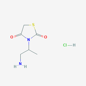 molecular formula C6H11ClN2O2S B1450505 3-(1-Aminopropan-2-yl)thiazolidine-2,4-dione hydrochloride CAS No. 30241-79-3