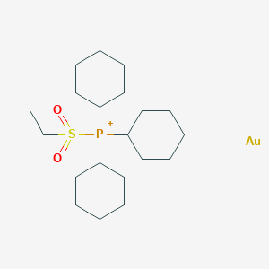 molecular formula C20H38AuO2PS+ B14505083 Gold;tricyclohexyl(ethylsulfonyl)phosphanium CAS No. 63632-55-3