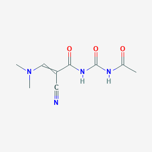 molecular formula C9H12N4O3 B14505087 N-(Acetylcarbamoyl)-2-cyano-3-(dimethylamino)prop-2-enamide CAS No. 63767-69-1