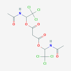 molecular formula C11H12Cl6N2O6 B14505192 Bis(1-acetamido-2,2,2-trichloroethyl) propanedioate CAS No. 63499-65-0