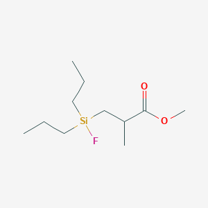 molecular formula C11H23FO2Si B14505214 Methyl 3-[fluoro(dipropyl)silyl]-2-methylpropanoate CAS No. 63620-12-2