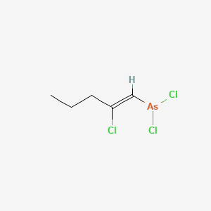 molecular formula C5H8AsCl3 B14505221 Arsine, dichloro(2-chloro-1-pentenyl)- CAS No. 64049-18-9