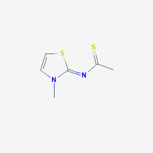 molecular formula C6H8N2S2 B14505260 Ethanethioamide, N-(3-methyl-2(3H)-thiazolylidene)- CAS No. 64949-23-1