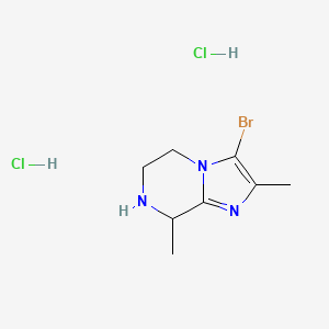molecular formula C8H14BrCl2N3 B1450529 3-bromo-2,8-dimethyl-5H,6H,7H,8H-imidazo[1,2-a]pyrazine dihydrochloride CAS No. 1803586-18-6