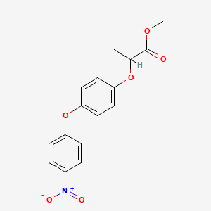 molecular formula C16H15NO6 B14505334 Methyl 2-[4-(4-nitrophenoxy)phenoxy]propanoate CAS No. 63555-06-6