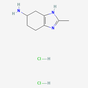 molecular formula C8H15Cl2N3 B1450535 2-methyl-4,5,6,7-tetrahydro-1H-1,3-benzodiazol-5-amine dihydrochloride CAS No. 1803608-19-6