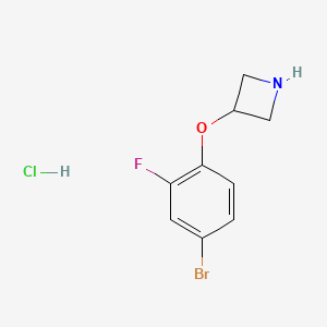 molecular formula C9H10BrClFNO B1450540 3-(4-溴-2-氟苯氧基)氮杂环丁烷盐酸盐 CAS No. 1713160-68-9