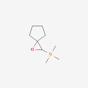 molecular formula C9H18OSi B14505411 Trimethyl(1-oxaspiro[2.4]heptan-2-yl)silane CAS No. 63830-96-6