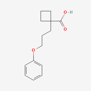 molecular formula C14H18O3 B14505422 1-(3-Phenoxypropyl)cyclobutane-1-carboxylic acid CAS No. 63355-27-1