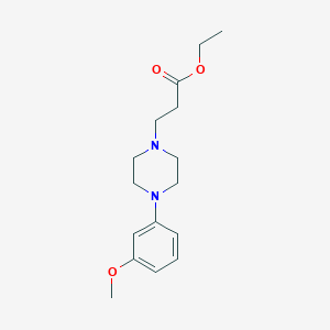 molecular formula C16H24N2O3 B14505506 Ethyl 3-[4-(3-methoxyphenyl)piperazin-1-yl]propanoate CAS No. 63854-03-5