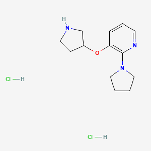 molecular formula C13H21Cl2N3O B1450551 2-(Pyrrolidin-1-yl)-3-(pyrrolidin-3-yloxy)pyridine dihydrochloride CAS No. 1803609-68-8