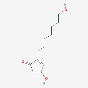 molecular formula C12H20O3 B14505592 4-Hydroxy-2-(7-hydroxyheptyl)cyclopent-2-EN-1-one CAS No. 64831-06-7