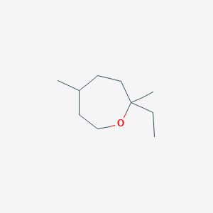 molecular formula C10H20O B14505601 2-Ethyl-2,5-dimethyloxepane CAS No. 62994-73-4