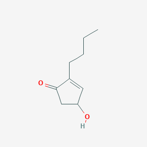 molecular formula C9H14O2 B14505660 2-Butyl-4-hydroxycyclopent-2-en-1-one CAS No. 62995-29-3