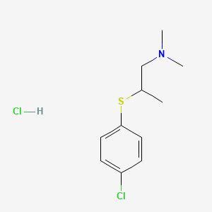 molecular formula C11H17Cl2NS B14505667 Propylamine, 2-(p-chlorophenylthio)-N,N-dimethyl-, hydrochloride CAS No. 63957-18-6