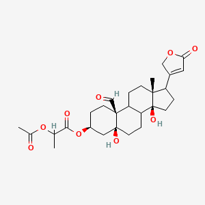 molecular formula C28H38O9 B14505702 alpha-Acetyloxypropionyl-k-strophanthidin CAS No. 63979-64-6