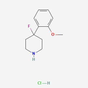 molecular formula C12H17ClFNO B1450571 4-Fluoro-4-(2-methoxyphenyl)piperidine hydrochloride CAS No. 1803610-29-8