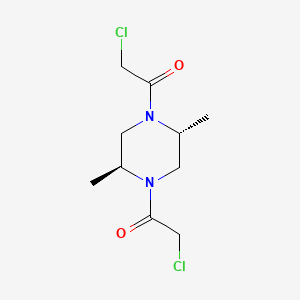 molecular formula C10H16Cl2N2O2 B14505722 1,1'-[(2R,5S)-2,5-Dimethylpiperazine-1,4-diyl]bis(2-chloroethan-1-one) CAS No. 63502-92-1