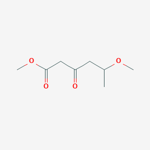 molecular formula C8H14O4 B14505743 Hexanoic acid, 5-methoxy-3-oxo-, methyl ester CAS No. 63364-50-1
