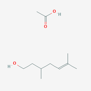 molecular formula C11H22O3 B14505747 Acetic acid;3,6-dimethylhept-5-en-1-ol CAS No. 62994-74-5