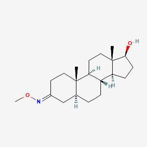 molecular formula C20H33NO2 B14505750 17-beta-Hydroxy-5-alpha-androstan-3-one O-methyloxime CAS No. 64625-46-3