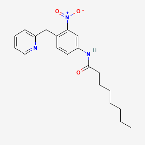 molecular formula C20H25N3O3 B14505753 Octanamide, N-(3-nitro-4-(2-pyridinylmethyl)phenyl)- CAS No. 63233-54-5