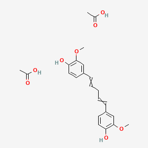 molecular formula C23H28O8 B14505805 Acetic acid;4-[5-(4-hydroxy-3-methoxyphenyl)penta-1,4-dienyl]-2-methoxyphenol CAS No. 63644-73-5