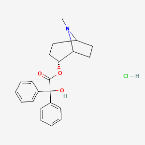 molecular formula C22H26ClNO3 B14505817 L-2-alpha-Tropinyl benzilate hydrochloride CAS No. 64520-33-8