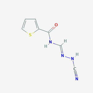 molecular formula C7H6N4OS B14505824 N-[(E)-(cyanohydrazinylidene)methyl]thiophene-2-carboxamide 